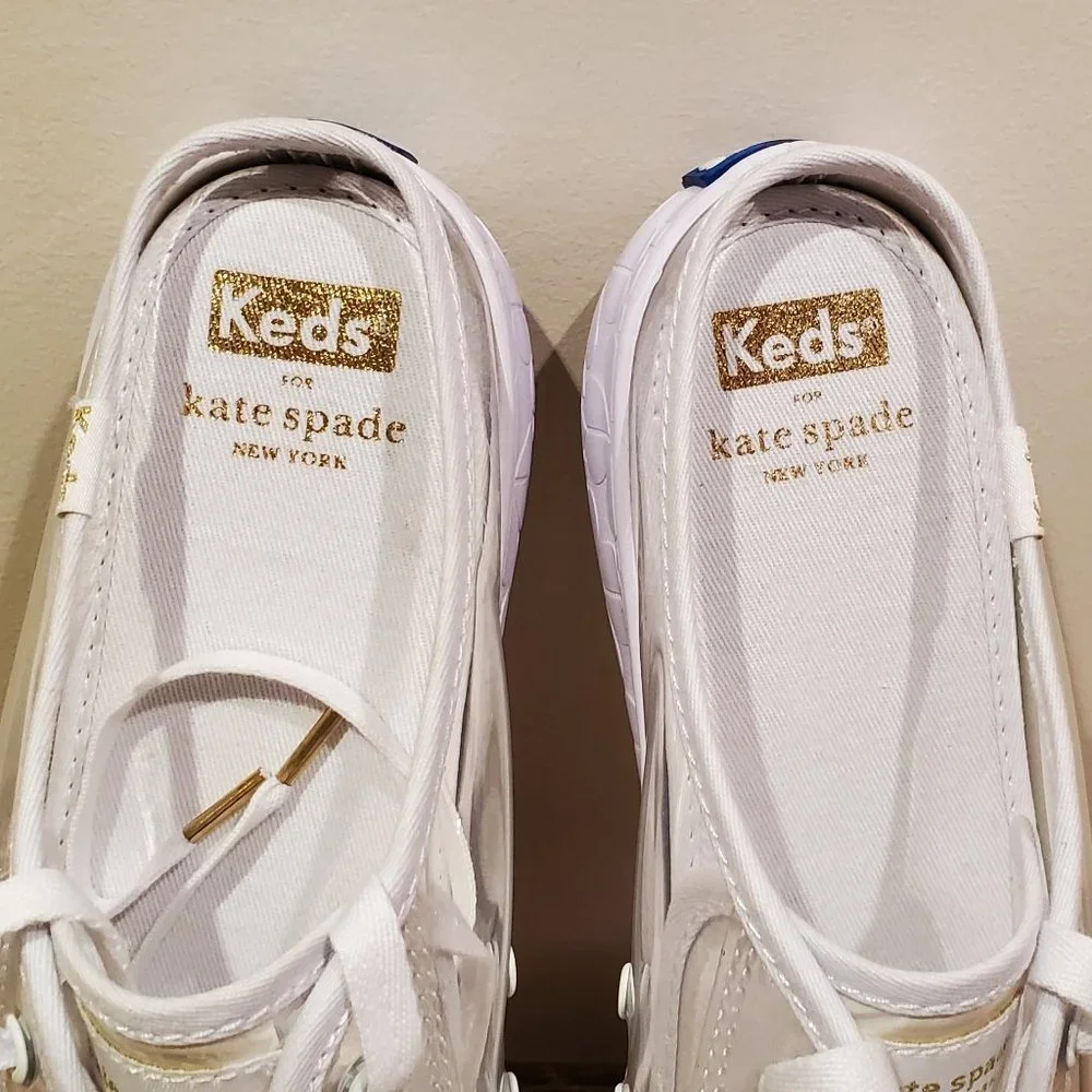 Keds x Kate Spade Women's Kickstart Mules Clear Gold Shoes Size 9 US - Picture 10 of 15